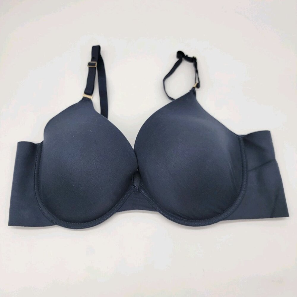 Anne Klein Bra 42D Navy Blue Lightly Padded Underwire Adjustable Back